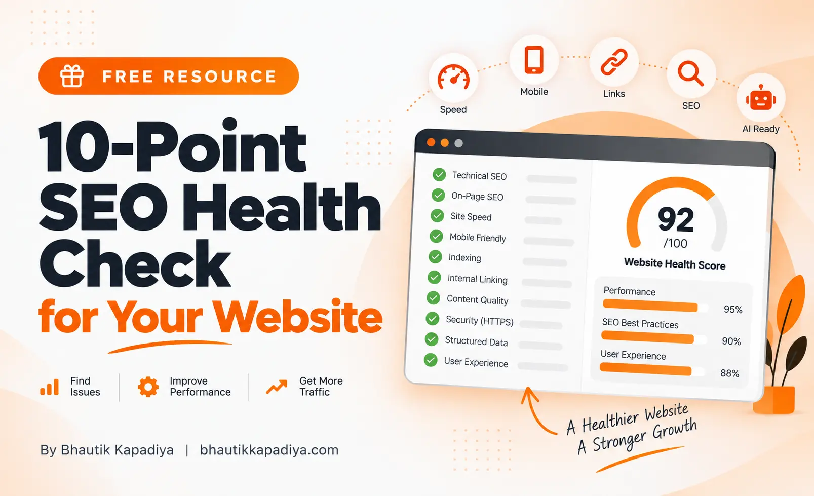 Free 10-Point SEO Health Check Checklist by Bhautik Kapadiya