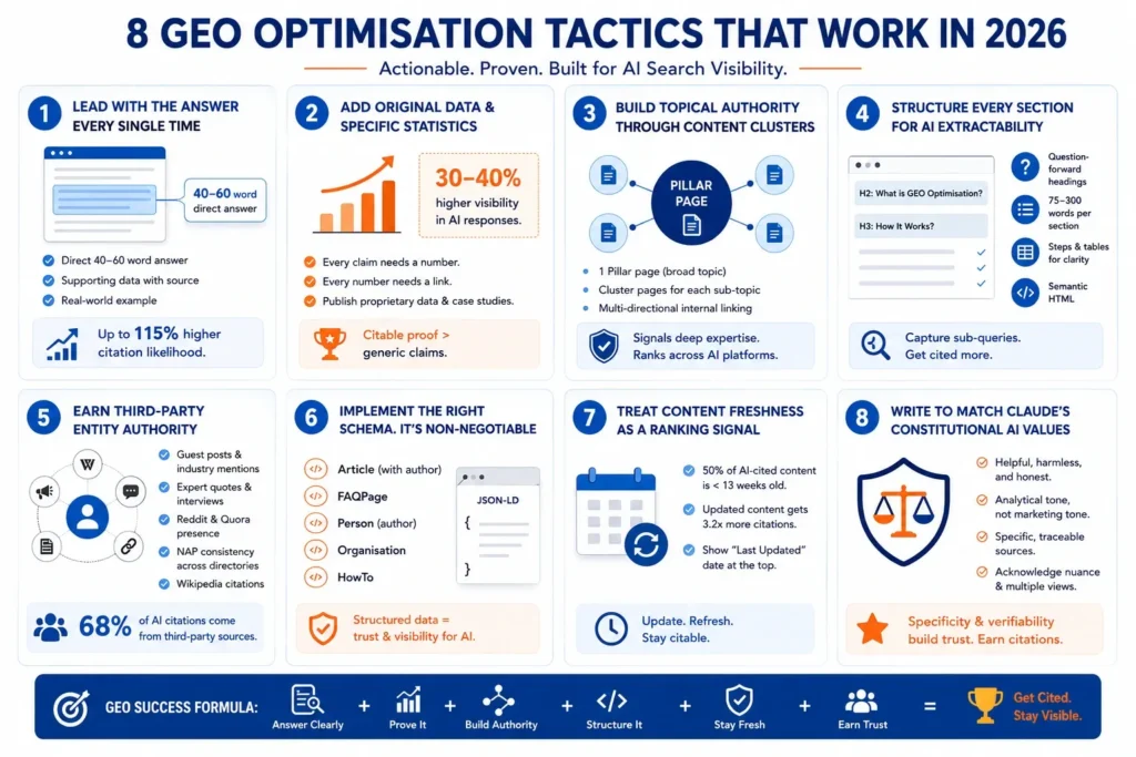 The Complete GEO Guide 2026: How to Rank in ChatGPT and Claude AI 3 8 GEO Optimisation Tactics That Work in 2026